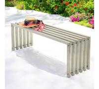 DanDiBo Panchina da giardino, resistente alle intemperie, in metallo, in acciaio inox, massiccio, 115 cm, per esterni, giardino 96607