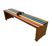 Panca da giardino resistente alle intemperie, piccola struttura in legno e metallo, panca da parco a 2 posti, per patio, balcone e giardino, supporta fino a 220 kg, disponibile in 17 colori (1,5 m)