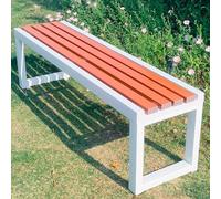 Panca da giardino resistente alle intemperie senza schienale, moderna panca da patio per veranda terrazza e parco, elegante 150 cm, seduta esterna senza braccioli, perfetta per giardini e parchi