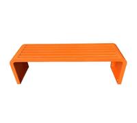 Panca da giardino senza schienale, in acciaio zincato, ideale per patio, portico e mobili da giardino, colore arancione, 100 x 40 x 45 cm, design resistente ed elegante