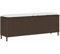 PANCA DA GIARDINO VIDAXL con Cuscino Marrone 110x30x40,5 cm Polyrattan - 4104155