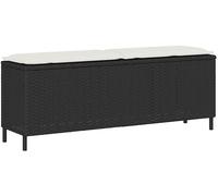 PANCA DA GIARDINO VIDAXL con Cuscino Nera 110x30x40,5 cm in Polyrattan - 4104154