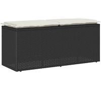 PANCA DA GIARDINO VIDAXL con Cuscino Nera 110x40x44 cm in Polyrattan - 4104145