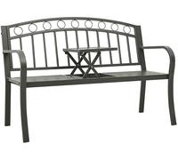 PANCA DA GIARDINO VIDAXL con Tavolino Grigio 120 cm Acciaio - 319585