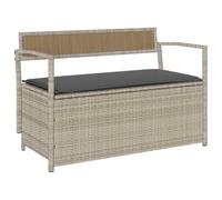 vidaXL Panca Portaoggetti da Giardino con Cuscino in Polyrattan, Panca da Giardino, Panca da Giardino, Panca da Giardino, Panca da Esterno