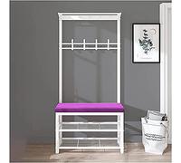 Panca da ingresso 3 in 1 con appendiabiti e scarpiera, cuscino in velluto, albero con ganci per l'organizzazione della casa, design elegante e funzionale