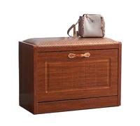 Panca da ingresso imbottita in pelle moderna con scarpiera nascosta, elegante scarpiera nizer per la casa Premium 65 x 30 x 45 cm marrone scarpiera perfetta per l'ingresso