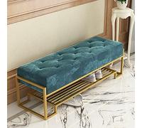 Panca da ingresso imbottita in velluto spesso, in tessuto morbido, stile moderno, 80 x 38 x 42 cm, per scarpe eleganti e decorazioni per la casa