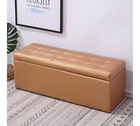 Panca da ingresso moderna con contenitore e cuscino, panca in pelle marrone per corridoio, divano sgabello e sedile ausiliario, mobili eleganti per la casa nization.