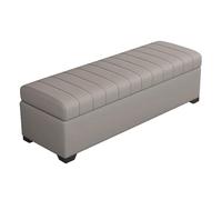 Panca da ingresso moderna con contenitore, imbottita in pelle, elegante cassettiera da soggiorno, grigio, 110 x 40 cm, soluzione perfetta per mobili per la casa