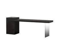 Panca da ingresso moderna in legno di pino nero con seduta da 140 cm, ideale per tavolo da pranzo, cucina, atrio o atrio