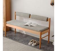 Panca da ingresso vintage con schienale imbottito e gambe in legno massello, per sala da pranzo, corridoio, estremità letto, 119,4 x 36,8 cm, decorazione rustica per la casa