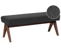 Panca da letto Boucle Panca da corridoio Gambe in legno nero e marrone scuro Tam