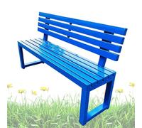 Panca da parco in acciaio pesante con schienale e braccioli, design per tutte le stagioni, supporta 200 kg (2-4 persone), perfetta per giardini, patii e spazi pubblici (120 x 40 x 85 cm)