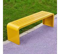 Panca da portico in metallo per esterni, resistente portico anteriore, capacità 500 kg, elegante design a strisce di legno in plastica, senza schienale, lunghezza 150 cm, perfetta per giardini e patii