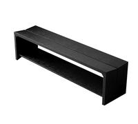 Panca da pranzo in legno massello nero, per esterni, giardino, ingresso, scarpiera, sgabello da 120 cm, panca da parco per patio, mobili versatili per casa e giardino