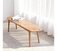 Panca da pranzo in legno massiccio di quercia, panca da letto di fine secolo, bordo arrotondato, panca da corridoio della cucina della camera da letto con angolo arrotondato, panca per scarpe per inte