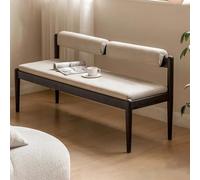 Panca da pranzo in legno, moderna panca rettangolare con schienale, imbottita, ideale per camera da letto, soggiorno e corridoio, design armleerds, pratica panca d'ingresso