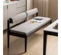 Panca da pranzo in legno, moderna panca rettangolare con schienale, imbottita, ideale per camera da letto, soggiorno e corridoio, design armleerds, pratica panca d'ingresso