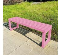 Panca da pranzo in metallo resistente alle intemperie, 150 cm, con schienale scoperto, per esterni, per 2 persone, casa colonica, giardino, elegante mobili per cucina e soggiorno (rosa)