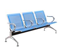 Panca da reception a 3 posti, con braccioli, in acciaio, per sala d'attesa, ufficio, per aeroporto, ospedale, banca, lounge, affari, 175 x 65 x 78 cm