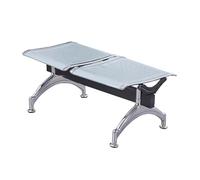 Panca da reception senza schienale, sedia resistente per sala d'attesa per aeroporto, ospedale, salone, barbiere, conferenze, capacità 150 kg, soluzione elegante e salvaspazio, colore argento, 105 x