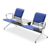 Panca da ricevimento con schienale e braccioli | Struttura in metallo per sala d'attesa per ospedali, cliniche, aeroporti, banche e saloni