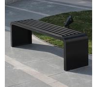 Panca da Veranda Di Metallo in Acciaio Inox Spesso Senza Schienale Panchine Da Giardino Esterno decorazione per tutte le stagioni per parco,cortile,portico,prato(Black,100*40*45cm/39.4*15.7*17.7in)