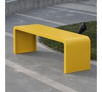 Panca da Veranda Di Metallo in Acciaio Inox Spesso Senza Schienale Panchine Da Giardino Esterno decorazione per tutte le stagioni per parco,cortile,portico,prato(Yellow,150*40*45cm/59.1*15.7*17.7in)