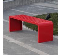 Panca da Veranda Di Metallo in Acciaio Inox Spesso Senza Schienale Panchine Da Giardino Esterno decorazione per tutte le stagioni per parco，cortile，portico，prato(Red,100*40*45cm/39.4*15.7*17.7in)