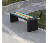 Panca da Veranda Di Metallo in Acciaio Inox Spesso Senza Schienale Panchine Da Giardino Esterno decorazione per tutte le stagioni per parco，cortile，portico，prato(C,150*40*45cm/59.1*15.7*17.7in)