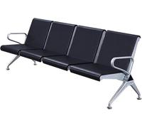 Panca d'attesa a 4 posti con braccioli e schienali per aree di accoglienza in ufficio, aeroporto e ospedale