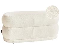 Panca decorativa con tessuto bou ianco sporco imbottito Ellendale