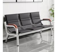 Panca della sala d'attesa - Sedie della reception dell'ufficio di 3 posti con lo schienale e i braccioli, disposizione dei posti a sedere del cuoio dell'unità di elaborazione per l'affare, l'ospedale