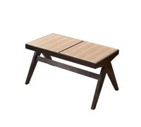 Panca d'ingresso in legno massello con rattan in PVC, elegante panca da pranzo e soggiorno, design per mobili per casa e ingresso