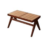Panca d'ingresso in legno massiccio con rattan intrecciato in PVC, elegante panca per sala da pranzo per soggiorno e sala da pranzo, arredamento moderno per la casa
