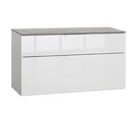 PANCA DOPPIO CASSETTO LINEA 'GALAVERNA' cm. 35 x 90 x h.50 - cemento/bianco