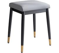 Panca e sgabello da toeletta con rivestimento grigio, elegante e semplice, piccolo, perfetto per negozi di abbigliamento, reception e decorazioni per la casa