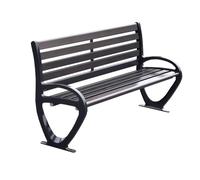 Panca esterna resistente alle intemperie con schienale e braccioliLega di alluminio metallo giardino portico parco SeatingClearance Sale