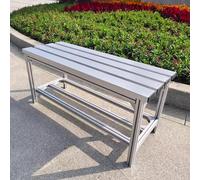 Panca Esterno senza Schienale in Metallo Alluminio Panchina da Giardino con Ripiano Inferiore per Scarpe Ideale per Ingresso Terrazza Spazi Compatti Uso Quotidiano(100x36x45cm)