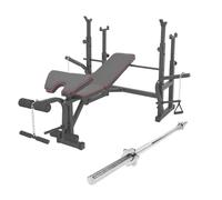 PANCA FITNESS MULTIFUNZIONE CON BILANCIERE DA 180CM REGOLABILE SOLLEVAMENTO PESI