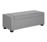Panca Fondo Letto 120x50x44 cm con Vano Contenitore in Tessuto Grigio