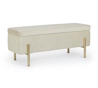 Panca Fondo Letto 2 Posti 110x42x42 cm con Vano Contenitore Irina Naturale