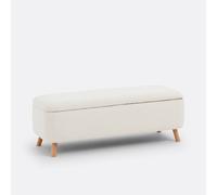 Panca fondo-letto contenitore, tessuto bouclette, Jimi Beige TU