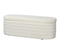 Panca Fondoletto con Vano Contenitore 116x41x40,5 cm in Tessuto Teddy Crema