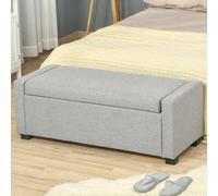 Panca Fondoletto con Vano Contenitore, Cassapanca di Design, Panca Imbottita in Tessuto Blu, 120x50x44cm Description:Reinventa la tua camera da letto con questa panca contenitore imbottita HOMCOM. Pen