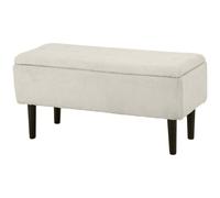 Panca Fondoletto con Vano Contenitore da 47L 95x38x45 cm Rivestimento Bouclé Beige
