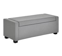 Panca Fondoletto con Vano Contenitore in Tessuto, 120x50x44cm - Grigio