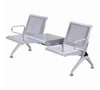 Panca for Reception for Aeroporto a 2 Posti, Sedie for Sala D'Attesa Sedia for Reception for Ufficio Ospiti con Tavolo E Braccioli, Panca For Hall For Aeroporto, Banca, Ospedale(Stainless steel)