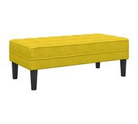 Panca gialla, 113 x 57 x 39 cm, in velluto, moderna, per soggiorno e ingresso, comoda seduta con design elegante, ideale per piccoli spazi